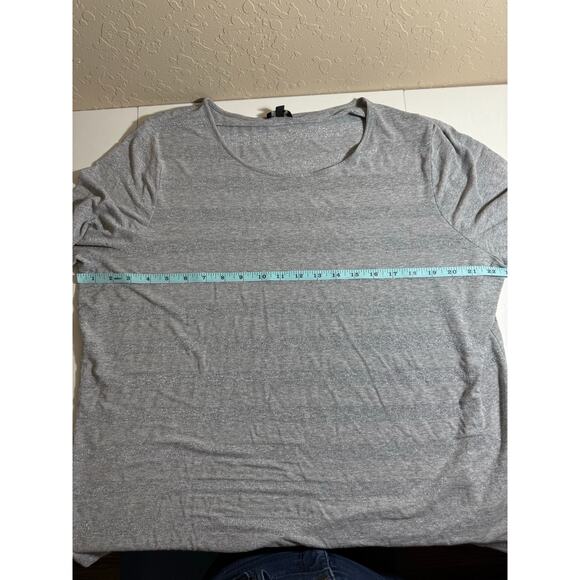 Talbots Women Top Grey Metallic Shimmer Long Sleeve 2XP - Picture 4 of 7